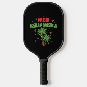 Mele Kalikimaka Hawaiian Christmas Palm Tree Light Pickleball Paddle