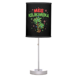 Mele Kalikimaka Hawaiian Christmas Palm Tree Light Table Lamp