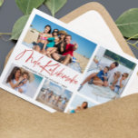 Mele Kalikimaka Hawaiian Christmas Photo Collage Holiday Card<br><div class="desc">Mele Kalikimaka Hawaiian Christmas Photo Collage Card. Design featuring 5 family photos,  typography script Mele Kalikimaka in trendy red lettering,  your family name and year.</div>