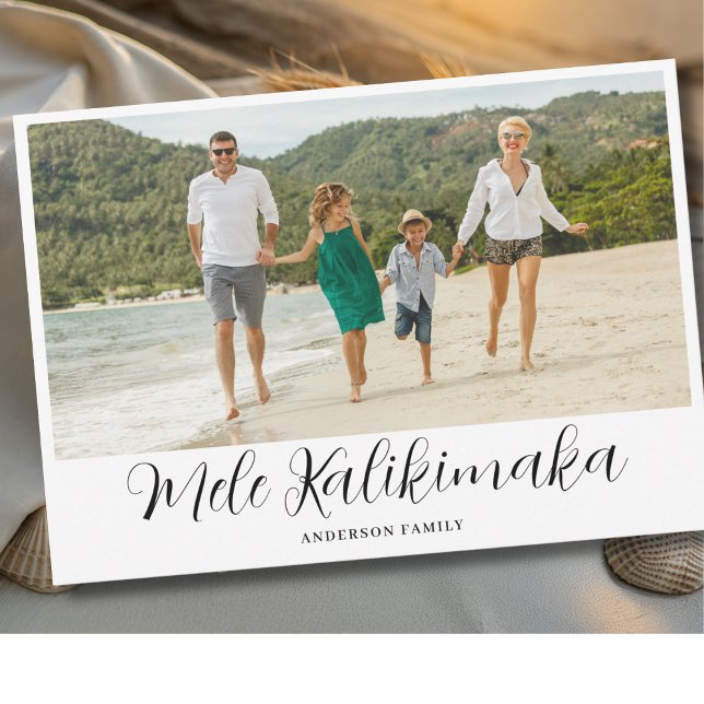 Mele Kalikimaka Hawaiian Christmas Photo  Holiday Card (Creator Uploaded)