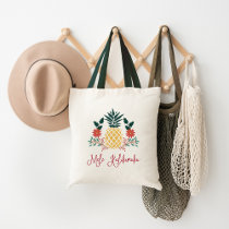 Mele Kalikimaka | Hawaiian Christmas Pineapple Tote Bag