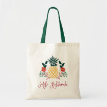 Mele Kalikimaka | Hawaiian Christmas Pineapple Tote Bag