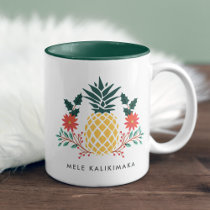 Mele Kalikimaka | Hawaiian Christmas Pineapple Two-Tone Coffee Mug