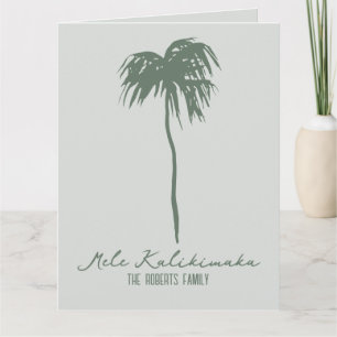 Mele Kalikimaka Hawaiian Elegant Christmas Palm Card