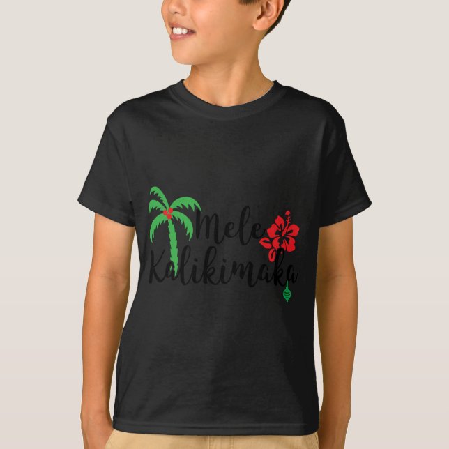 Mele Kalikimaka Hawaiian Happy Christmas  T-Shirt (Front)