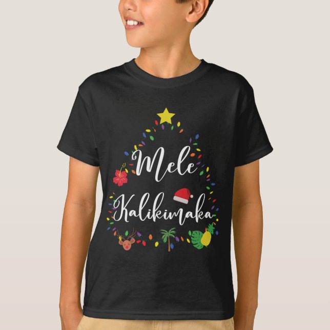 Mele Kalikimaka Hawaiian Hawaii Christmas T-Shirt (Front)