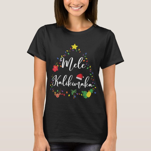 Mele Kalikimaka Hawaiian Hawaii Christmas T-Shirt (Front)