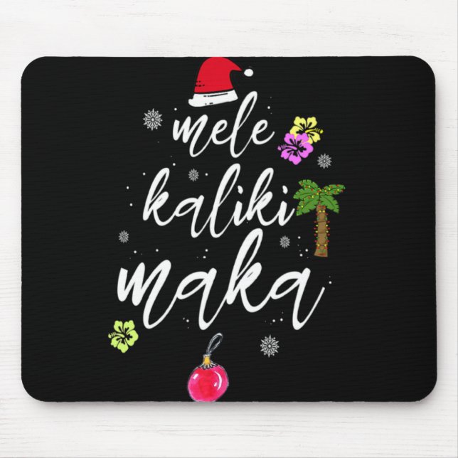 Mele Kalikimaka Hawaiian Hawaii Xmas Pajama Palm T Mouse Pad (Front)