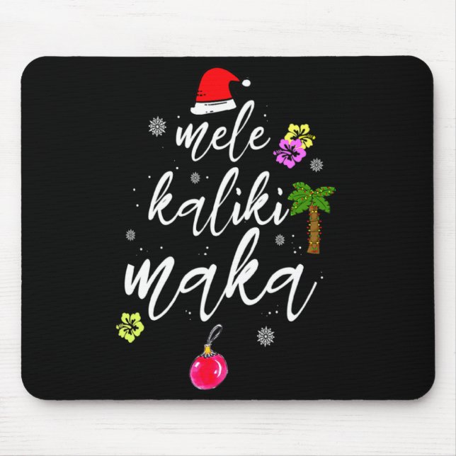 Mele Kalikimaka Hawaiian Hawaii Xmas Pajama Palm T Mouse Pad (Front)