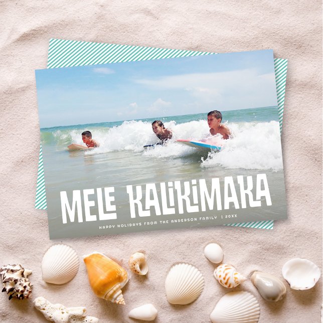 Mele Kalikimaka Hawaiian Island Vacation Holiday Card (Creator Uploaded)