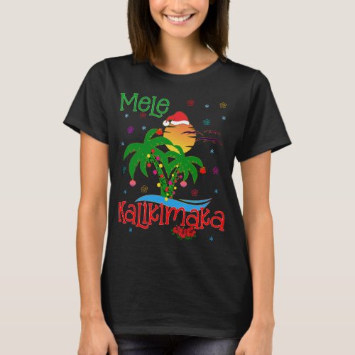 Mele Kalikimaka Hawaiian Merry Christmas Aloha Mat T_Shirt