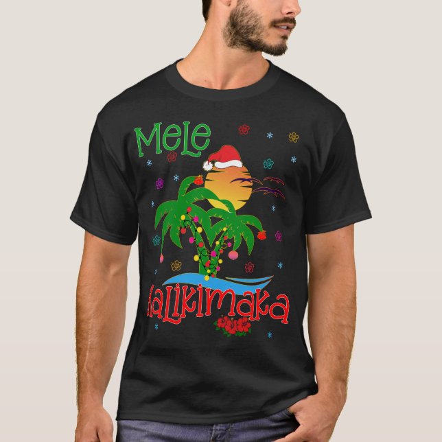 Mele Kalikimaka Hawaiian Merry Christmas Aloha Mat T-Shirt (Front)