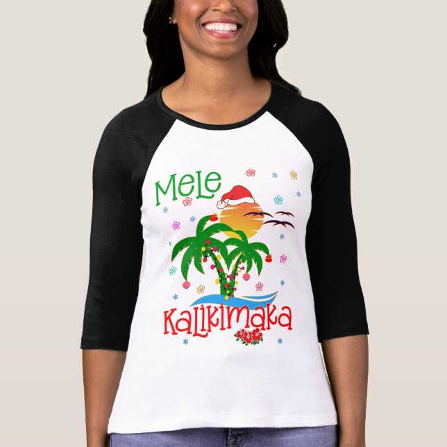 Mele Kalikimaka Hawaiian Merry Christmas Aloha Mat T-Shirt (Front)
