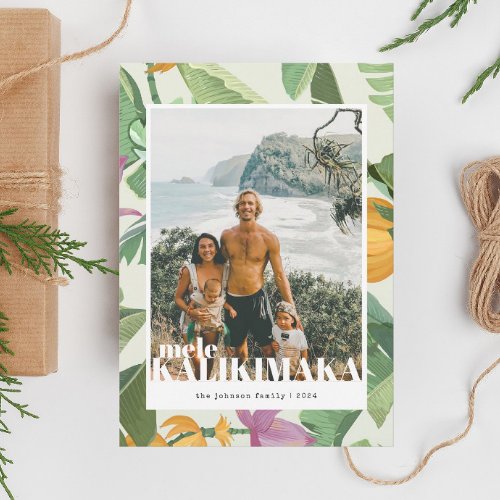 Mele Kalikimaka Hawaiian Photo Christmas Card