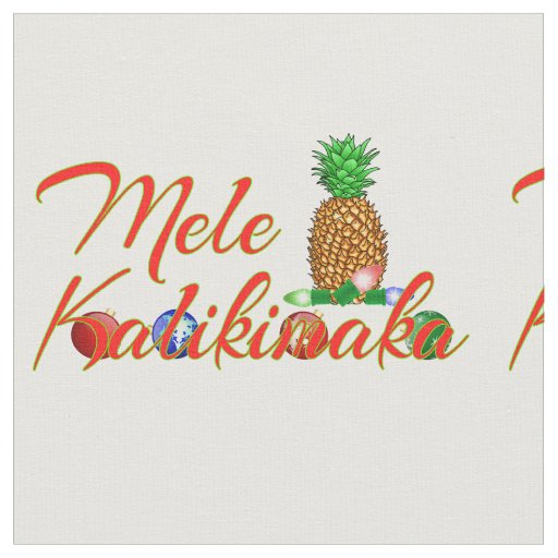 Mele Kalikimaka Hawaiian Pineapple Fabric