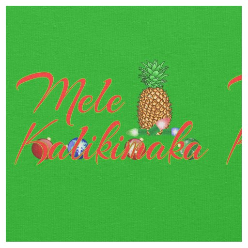 Mele Kalikimaka Hawaiian Pineapple Fabric