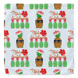 Mele Kalikimaka Hawaiian Pineapple Merry Christmas Bandana