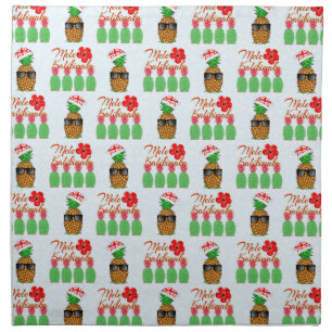 Mele Kalikimaka Hawaiian Pineapple Merry Christmas Cloth Napkin