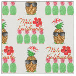 Mele Kalikimaka Hawaiian Pineapple Merry Christmas Fabric