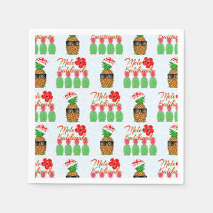 Mele Kalikimaka Hawaiian Pineapple Merry Christmas Napkins