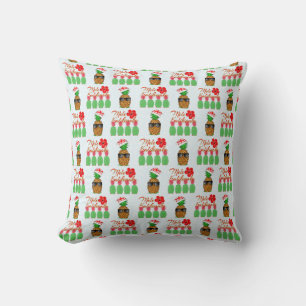 Mele Kalikimaka Hawaiian Pineapple Merry Christmas Throw Pillow