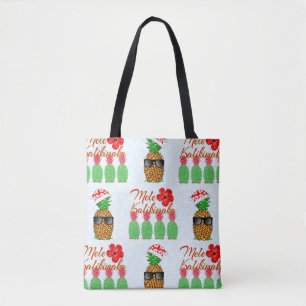 Mele Kalikimaka Hawaiian Pineapple Merry Christmas Tote Bag