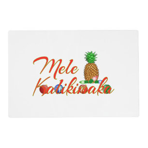Mele Kalikimaka Hawaiian Pineapple Placemat