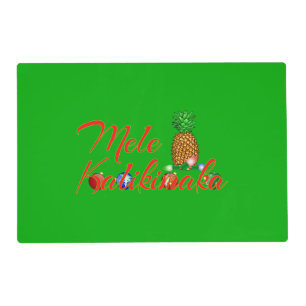 Mele Kalikimaka Hawaiian Pineapple Placemat