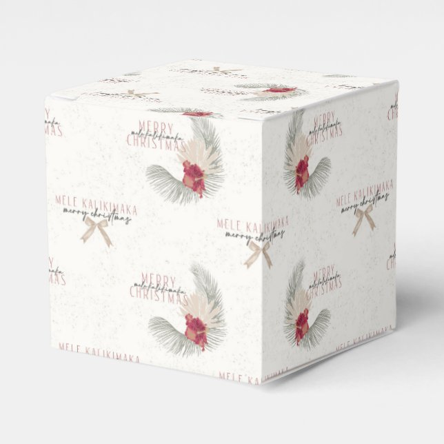 Mele Kalikimaka, Hawaiian Style Christmas Favor Boxes (Front Side)