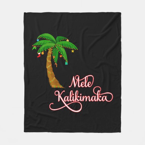 Mele Kalikimaka Hawaiian Sweat for Christmas Fleece Blanket