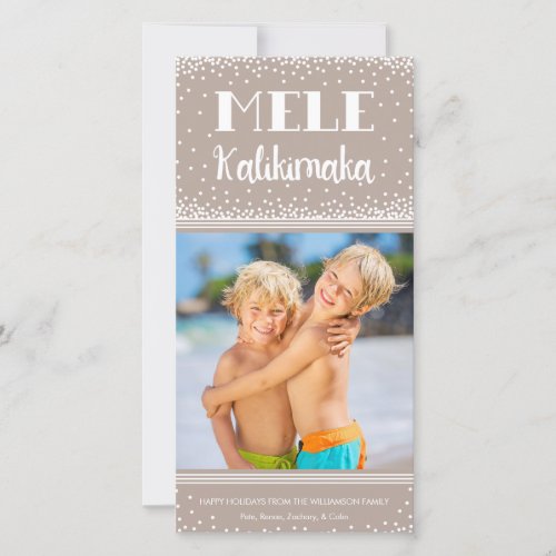 Mele Kalikimaka Holiday Photo Card  Beige