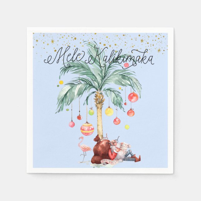 Mele Kalikimaka | Island Christmas Party Napkins (Front)