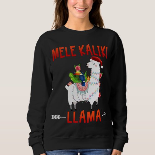 Mele Kalikimaka Kaliki Llama in christmas lights H Sweatshirt