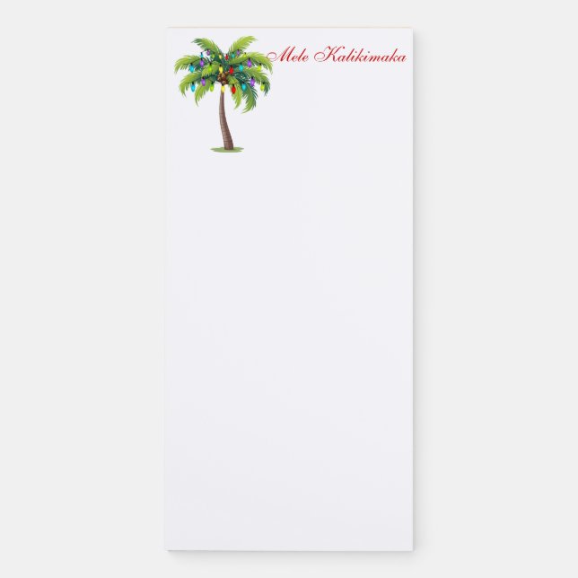 Mele Kalikimaka Magnetic Notepad (Front)