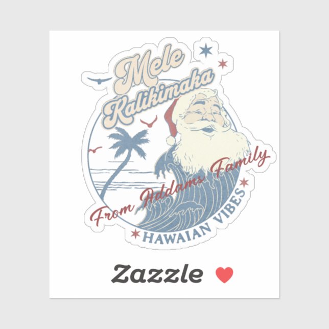 Mele Kalikimaka Merry Christmas Hawaii Tropical Sticker (Sheet)