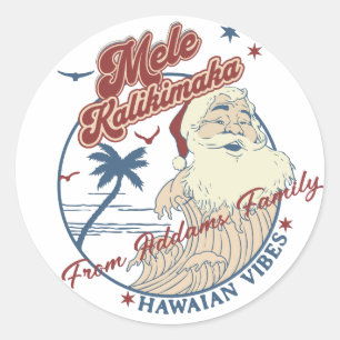 Mele Kalikimaka Merry Christmas Hawaiian Classic Round Sticker