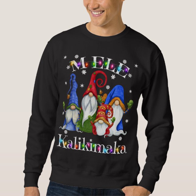 Mele Kalikimaka Merry Christmas Hawaiian Nordic Gn Sweatshirt (Front)