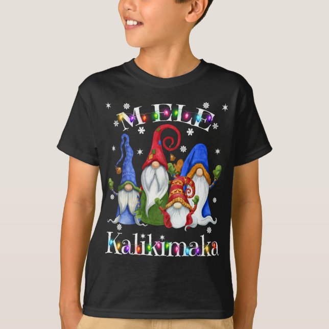 Mele Kalikimaka Merry Christmas Hawaiian Nordic Gn T-Shirt (Front)