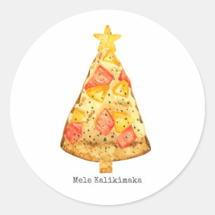 Mele Kalikimaka Merry Christmas Hawaiian Pizza Classic Round Sticker