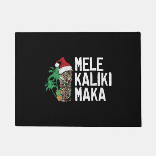 Mele Kalikimaka Merry Christmas Hawaiian Tiki T_Sh Doormat