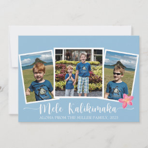 Mele Kalikimaka Merry Christmas Plumeria Holiday Card