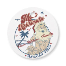 Mele Kalikimaka Merry Christmas Santa Hawaiian 