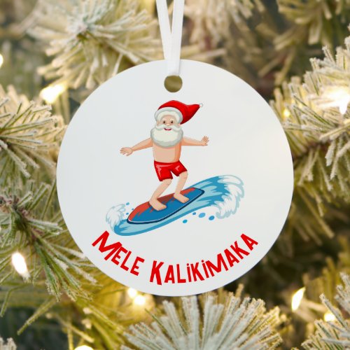 Mele Kalikimaka Metal Ornament