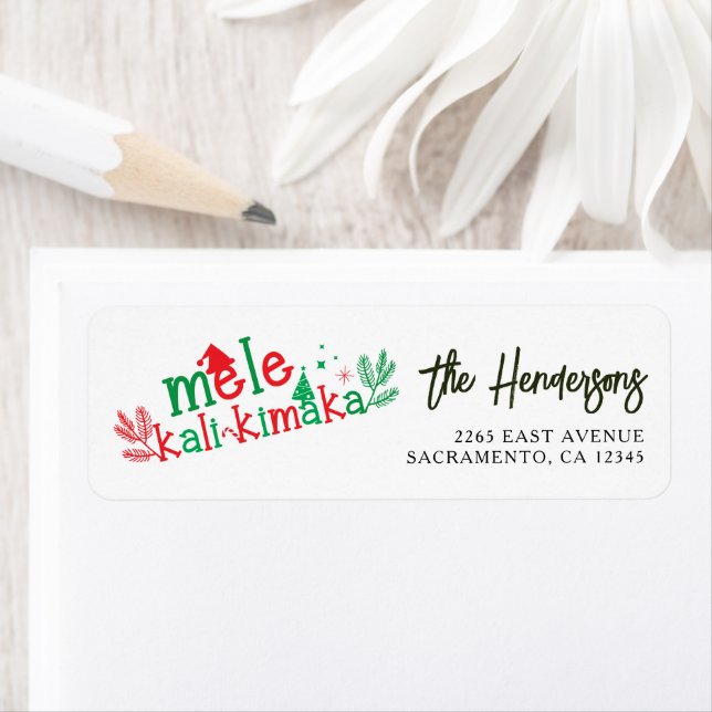 Mele Kalikimaka Modern Christmas Label (Insitu)
