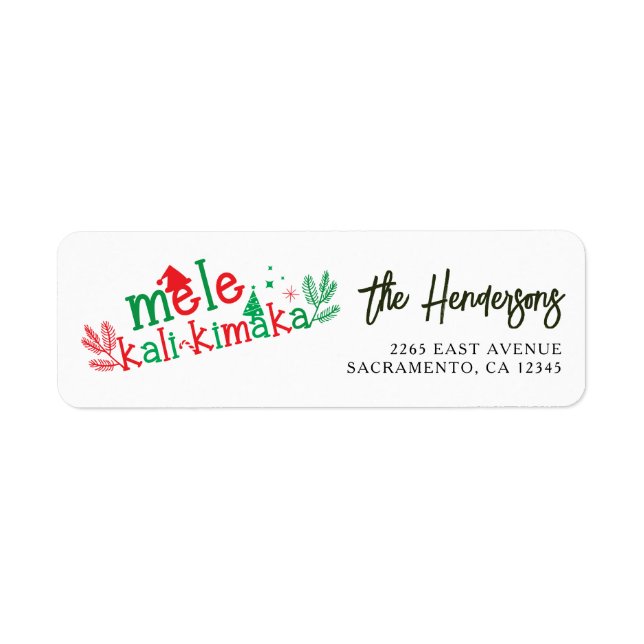 Mele Kalikimaka Modern Christmas Label (Front)
