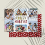 Mele Kalikimaka Modern Photo Collage Hawaiian Holiday Card<br><div class="desc">Modern typography photo collage holiday card features 6 photos,  Mele Kalikimaka typography script in trendy capital lettering,  family name and a year on the front. Perfect elegant and simple card to wish your family and friends happy holidays.</div>