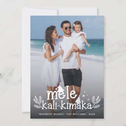 Mele Kalikimaka Modern Photo Hawaiian Holiday Card