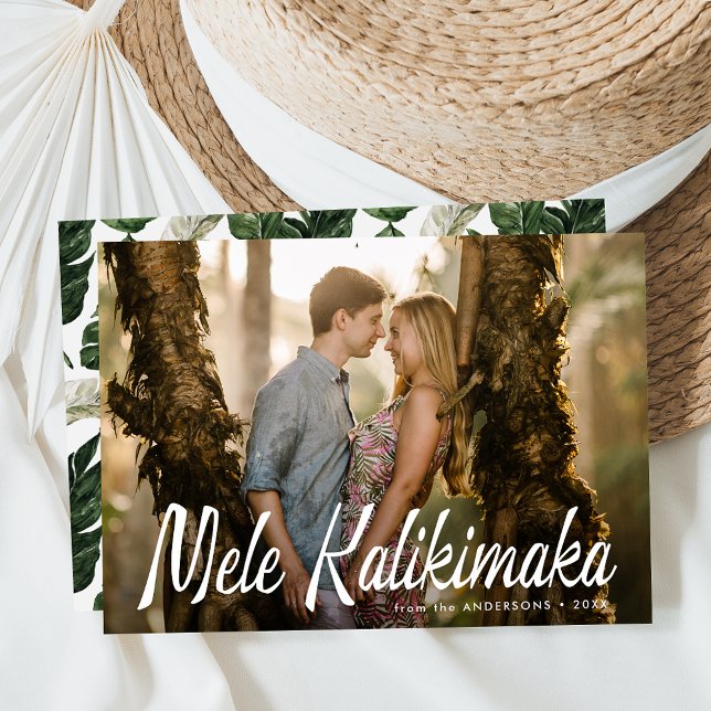 Mele Kalikimaka Modern Photo Holiday Card (Creator Uploaded)