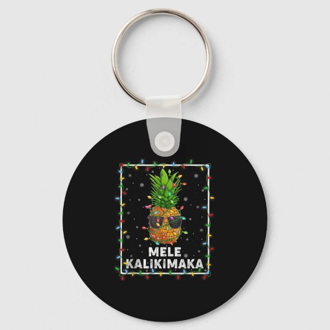 Mele Kalikimaka Ne Xmas Lights Hawaiian Christmas  Keychain (Front)