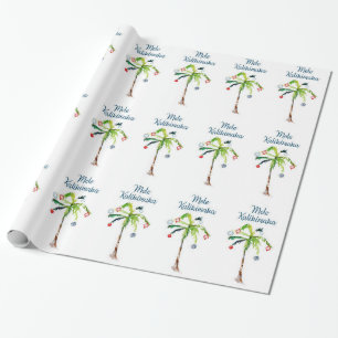 Mele Kalikimaka Palm Tree Christmas Holiday Wrapping Paper
